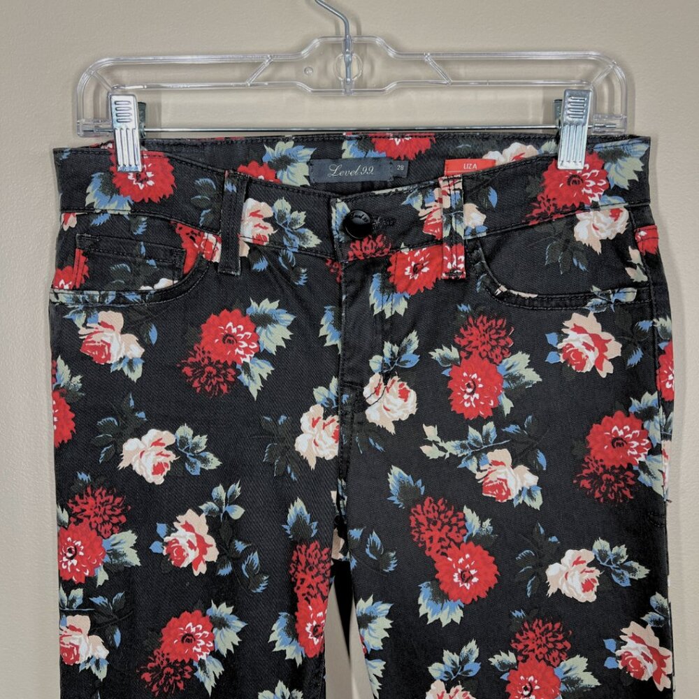 Level 99 Liza Skinny Floral Print Jeans • Size 28 - Picture 2 of 8